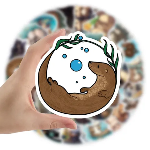 Niedliche Otter Cartoon Wasserdichte Aufkleber DIY Abziehbilder Für Handy Laptop Tagebuch Dekorative Vinyl Wasserdichte Aufkleber
