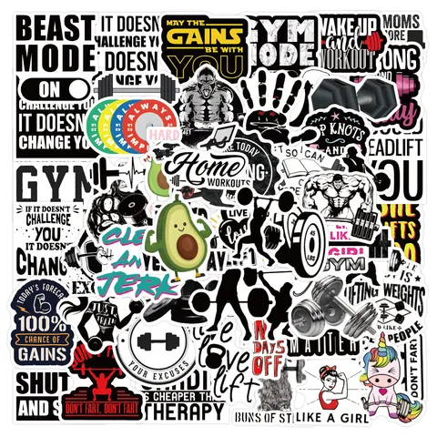 Fitness Motivations Aufkleber Wasserdichte Vinyl Aufkleber Für Helm Laptop Wasserflasche Sport Fitnessstudio Dekoration Kunst Handwerk