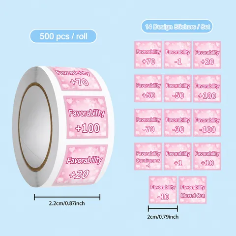 Kawaii Favorability Meme Decorative Sticker Roll For Scrapbook Journal Water Bottle Laptop Helmet Aesthetic Stationery