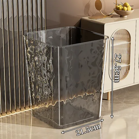Transparent Plastic Trash Can And Waste Basket For Living Room Bathroom Kitchen Bedroom Home