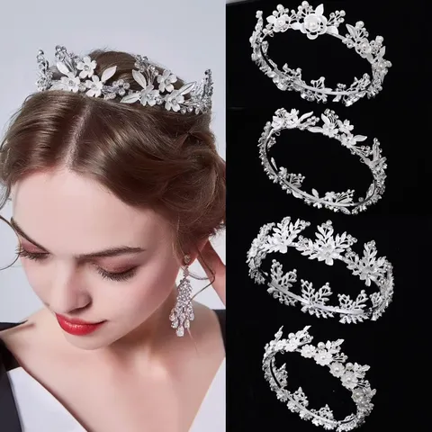 Couronne de Cheveux de Mariée Mariage Strass Perle Artificielle Couronne Phénix Accessoires Cheveux Coiffe pour Femmes Bijoux