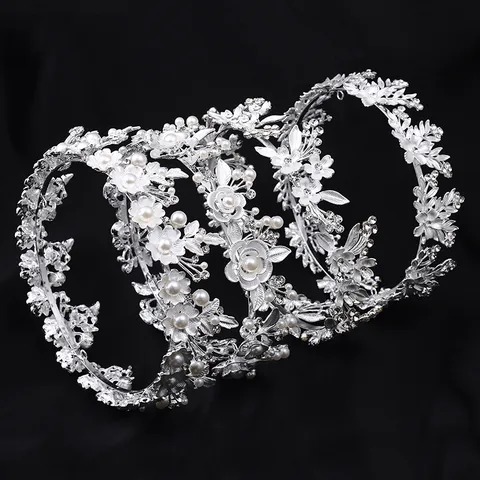 Couronne de Cheveux de Mariée Mariage Strass Perle Artificielle Couronne Phénix Accessoires Cheveux Coiffe pour Femmes Bijoux