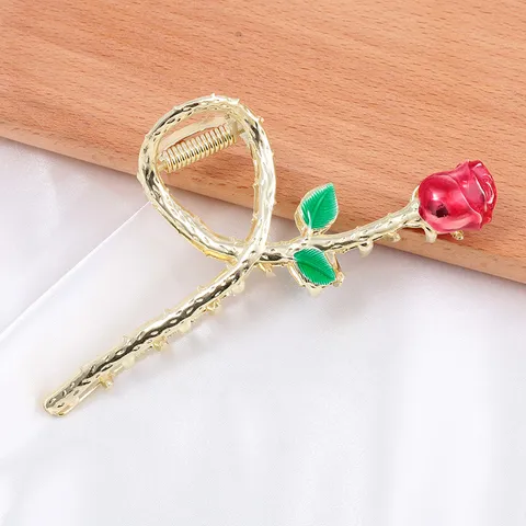 Style Coréen Grande Pince à Cheveux en Alliage Perle Artificielle Strass Pince Requin Fleur de Tulipe Accessoires de Cheveux pour Femmes
