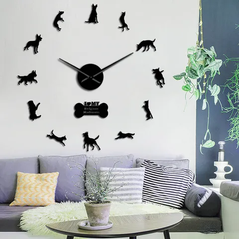 Stereoscopic Acrylic Mirror Wall Clock European Style Large Wall Sticker Clock For Living Room Home Decor