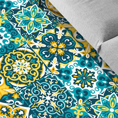 Autocollants De Carrelage Rétro Imperméables PVC Stickers Muraux Géométriques Autocollants De Sol Antidérapants Décoration Cuisine