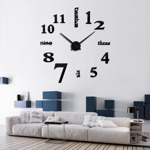 Moderne 3D Acryl Spiegel Wanduhr DIY Große Wandaufkleber Uhr Stille Quarzuhr Für Wohnzimmer Heimdekoration