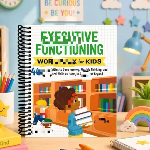 Children Execute Task Workbook Spiral Bound A5 Woodfree Paper Kids Educational Notebook Cartoon Design English Slogan