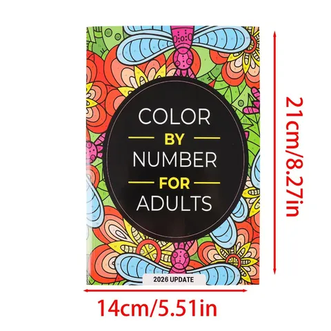 Adult Coloring Book Color By Number For Adults Stress Relief Floral Pattern Drawing Book