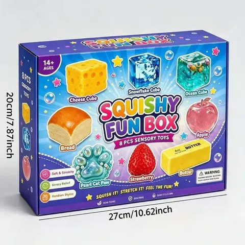Σετ Παιχνιδιών Squishy Ανακούφισης από το Άγχος Μαλτόζης σε Κουτί Χαριτωμένο Φαγητό Ζώο Αισθητηριακά Παιχνίδια Fidget για Ενήλικες Παιδιά