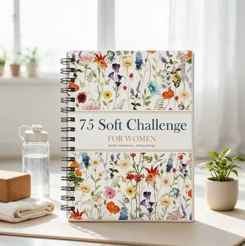 Σημειωματάριο Planner 75 Soft Challenge Παρακολούθηση Συνεχών Συνεχών Fitness Λουλουδάτο Εξώφυλλο για Γυναίκες