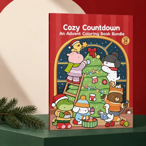 Χριστουγεννιάτικο Βιβλίο Ζωγραφικής Advent Bundle Μίνι Χαριτωμένα Ζώα Ημερολόγιο Αντίστροφης Mετρήσης