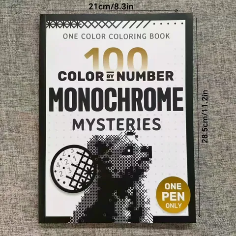 Misteri Monocromatici Pittura Per Numero Libro Da Colorare Penna Singola Motivi Nascosti Libro Puzzle D'arte Per Adulti E Teenager