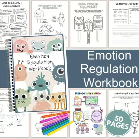Children Emotion Regulation Workbook Spiral Bound Educational Planner Notebook For Kids Mental Health Activity Book