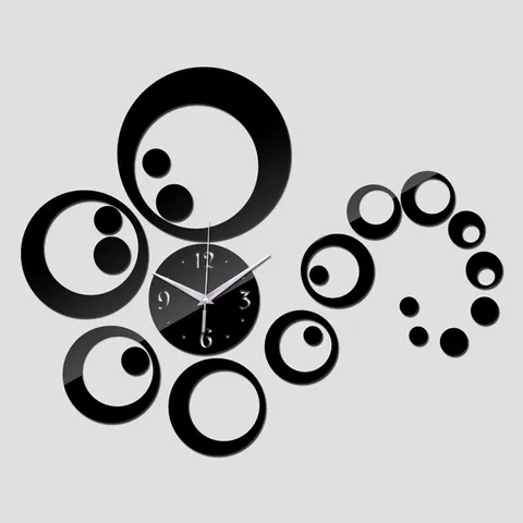 Modern Acrylic Mirror Wall Clock DIY 3D Round Dot Wall Sticker Clock For Living Room Bedroom Home Decor