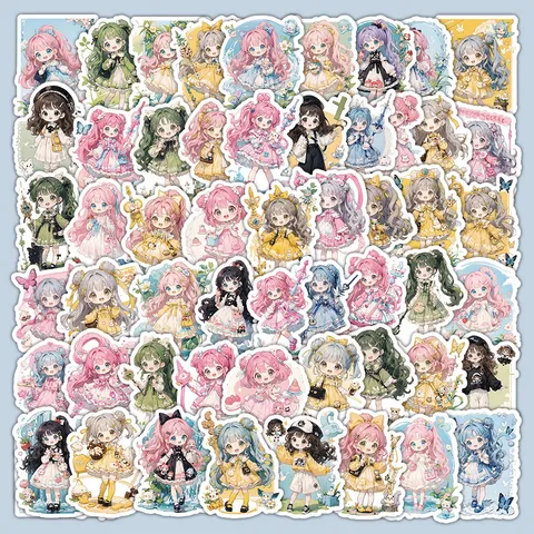 Adesivi Impermeabili per Ragazza Magica Cartone Animato Carino Decalcomanie Anime Estetiche per Custodia per Telefono per Laptop Bagagli Bottiglia d'Acqua