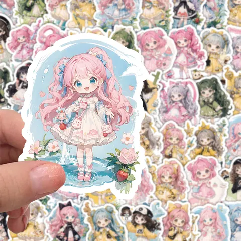 Adesivi Impermeabili per Ragazza Magica Cartone Animato Carino Decalcomanie Anime Estetiche per Custodia per Telefono per Laptop Bagagli Bottiglia d'Acqua