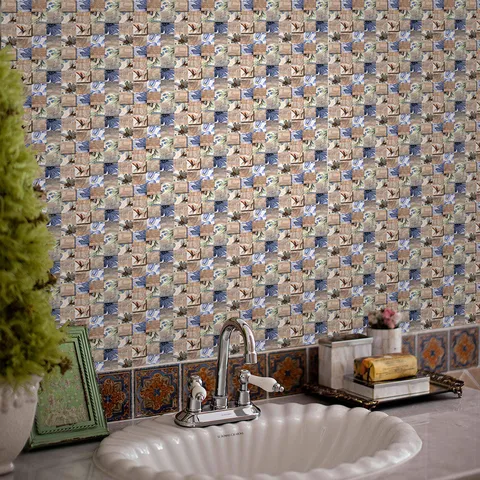 Waterproof Mosaic Tile Stickers Self Adhesive Peel and Stick Wall Stickers for Home Decor Bathroom Kitchen Renovation