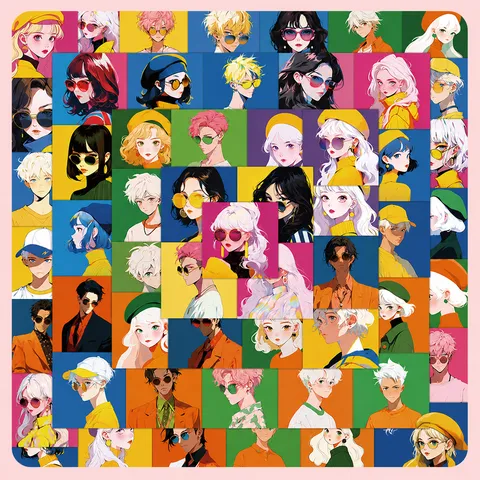 Adesivi con Ritratti di Personaggi Anime Dopamina Estetico Carino Impermeabile Adesivi in Vinile per Custodia per Telefono Diario