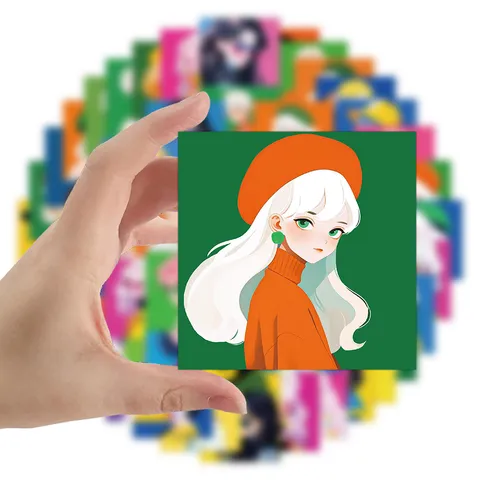 Adesivi con Ritratti di Personaggi Anime Dopamina Estetico Carino Impermeabile Adesivi in Vinile per Custodia per Telefono Diario