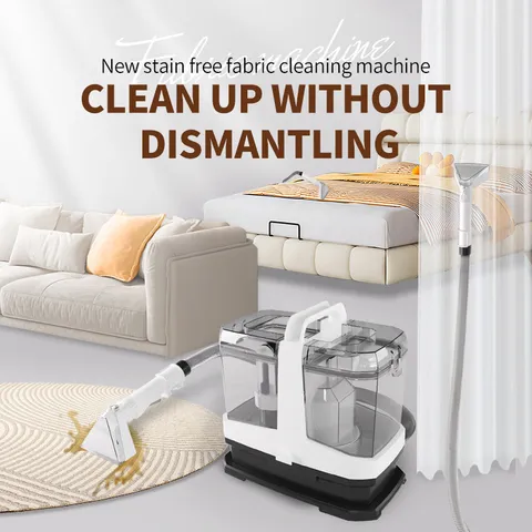 Portable Fabric Cleaner Carpet Sofa Cleaning Machine With Dual Water Tanks Vacuum Deep Stain Removal Household Appliance