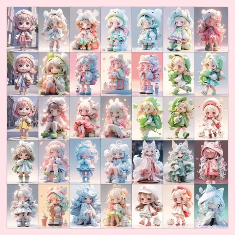 Adesivi Estetici Carini di Ragazza Anime di Cartoni Animati Decalcomanie in Vinile Impermeabili Per Bottiglia d'Acqua Bagagli Custodia per Telefono Decorazione Fai da Te