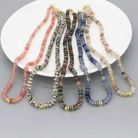 Natuursteen Kralenketting Met Kleurrijke Emaille Kleine Vis Hanger Europese Stijl Mode Sleutelbeenketting Voor Vrouwen