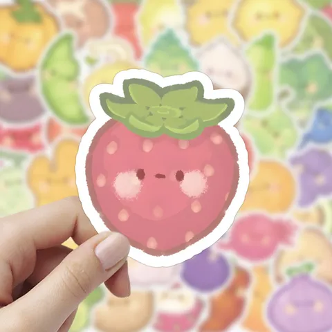 Adesivi Di Cartoni Animati Di Frutta E Verdura Carini Decalcomanie Di Cancelleria In PVC Impermeabile Per Laptop Custodia Per Telefono Valigia