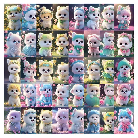 Carini Adesivi per Cartoni Animati di Cani Pomerania in PVC Impermeabile Decalcomanie per Laptop Custodia