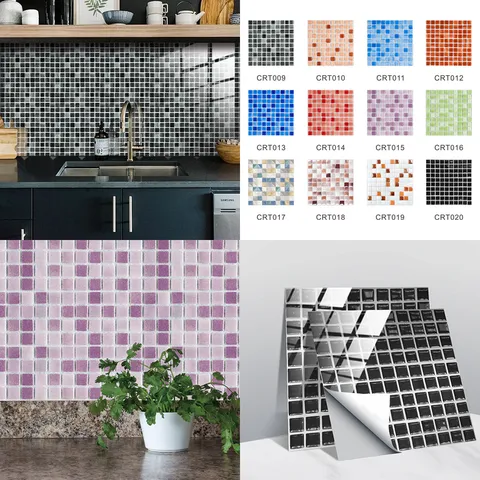 Sticker Carrelage Cristal Imperméable Mosaïque Autoadhésif Décalcomanie Murale Pour Cuisine Salle De Bains Rénovation