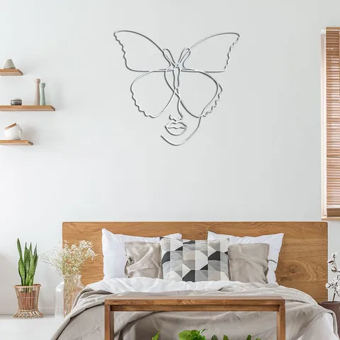 3D Acryl Spiegel Muursticker Geometrische Lijnen Schoonheid En Vlinder Muurstickers Modern Minimalistisch Kunst Wanddecor Voor Woonkamer Slaapkamer