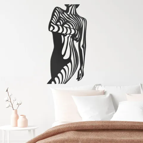 3D Abstract Female Body Acrylic Mirror Wall Sticker Modern Geometric Line Art Decal For Living Room Bedroom Home Decor