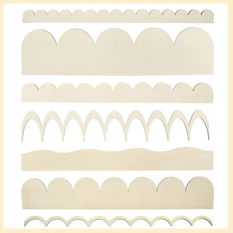 Unfinished Wooden Wave Molding Trim DIY Decorative Wood Strip For Home Wall Cabinet Edge Decor Natural Wood Material