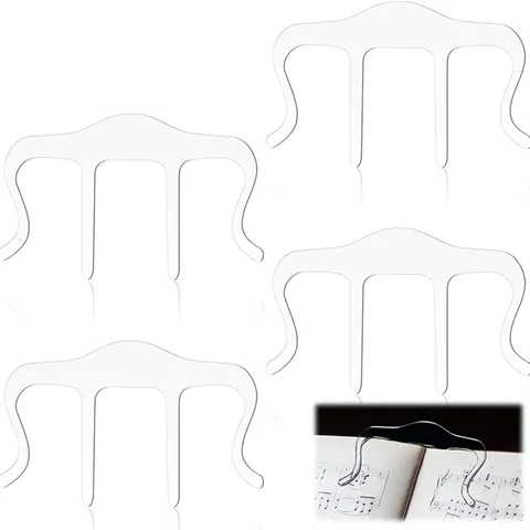 Transparent Acrylic Music Bookmark Piano Score Book Clip Student Reading Page Marker Clear Book Accessories