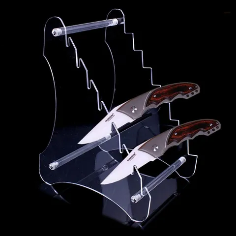 Transparenter Acryl Messerpräsentationsständer Aufbewahrungsregal Mehrstufiger Halter Organizer Für Küchenmesser