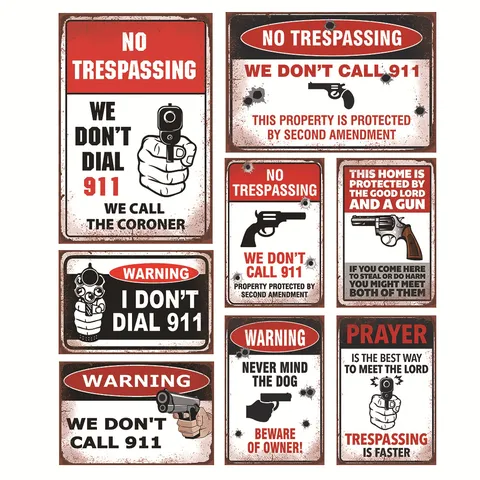 Retro Tin Sign Metal Wall Art Vintage Tin Painting American Creative Warning Sign Tin Plate Wall Decor For Home