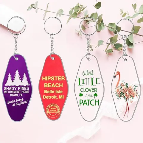 DIY Acrylic Keychain Blanks Transparent Diamond Shape Key Chain Making Kit For Craft Handmade Bag Decoration