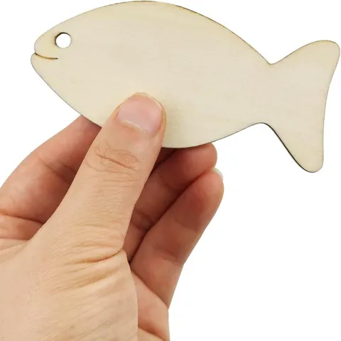 Unfertige Hölzerne Fisch Hängende Dekorationen DIY Handwerk Geschenk-Tags Für Weihnachten Thanksgiving Party Ornamente