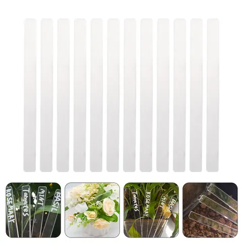 Transparent Acrylic Plant Labels Garden Stakes Reusable Vegetable Flower Classifying Tags For Potted Plants