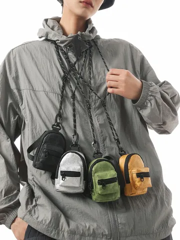 Mini Bolso Bandolera de Cuello para Hombre Mujer Papel DuPont Funda para Auriculares Forma de Mochila Pequeña Monedero Estilo Street