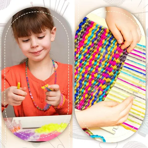 Kinder Holz Webbrett Kerbe Webstuhl Werkzeug Zubehör Handgemacht DIY Häkeln Stricken Nähbrett Naturholz Handwerk