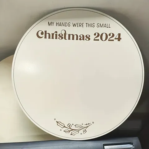 Placa Conmemorativa De Huella De Mano De Bebé De Madera Navidad Adorno Decorativo Redondo Regalo De Recuerdo De Recién Nacido Para Dormitorio Decoración Del Hogar