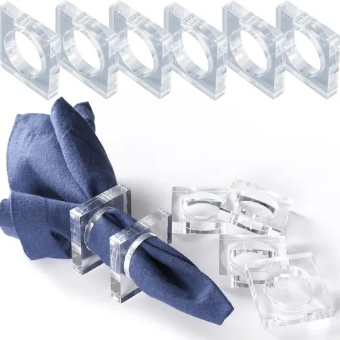 Transparente Acryl Serviettenringe Moderne Geometrische Serviettenhalter Für Hochzeit Party Familientreffen Tischdekoration