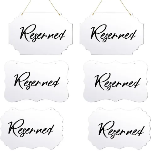 Klares Acryl Blanko Hochzeit Stuhl Reserviert Hängendes Schild DIY Unvollendetes Sitz Willkommensschild Mit Band