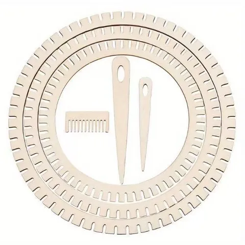 Kinder DIY Holz Webstuhl Set Rund Quadrat Sechseck Zahnrad Strickwerkzeug Holz Handwerk Webbrett Set Für Kinder Basteln