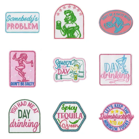 Embroidered Patch Iron On Applique Decorative Badge For Jacket Backpack Clothes Vintage Style Women DIY Craft