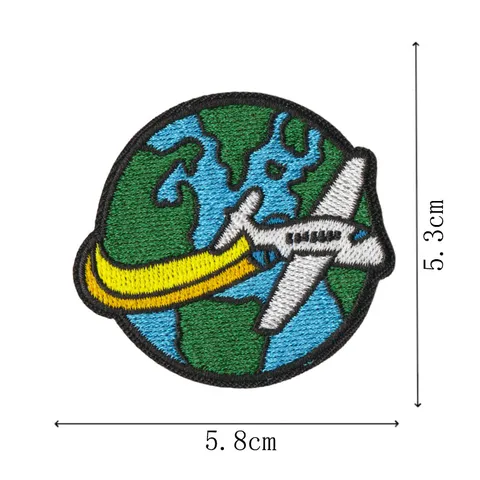 Cartoon Airplane Embroidery Patch Iron On Applique DIY Clothes Shoes Bags Decorative Badges Accessories