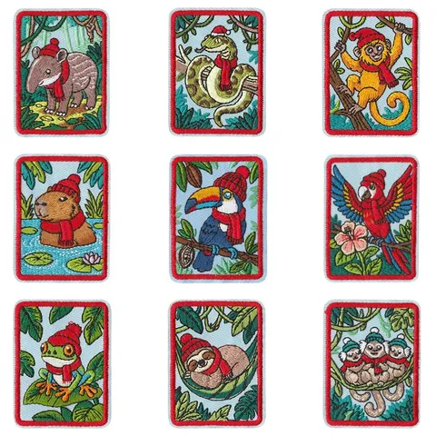 Niedliche Waldtiere Polyester Baumwolle Stickerei Aufnäher Aufbügeln Cartoon Dekorativ Stoff Applikation Für Rucksäcke Mützen