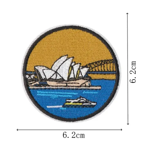 World City Landmarks Embroidery Patches Iron On Decorative Badge Applique For Clothes Jackets Backpacks Travel Souvenir