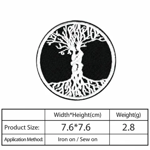 Parche Bordado Bordado por Computadora Estilo Punk Cráneo Árbol Paisaje Astronauta Termoadhesivo Para Coser Parche de Tela