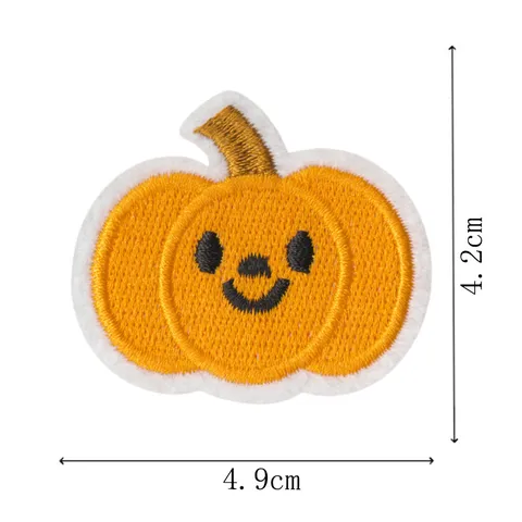 Halloween Pumpkin Cartoon Car Embroidery Patches Iron On Cute DIY Clothing Repair Applique Decorative Badges